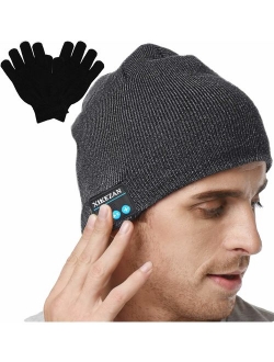 XIKEZAN Upgraded Unisex Knit Bluetooth Beanie Hat Headphones V4.2 Unique Christmas Tech Gifts for Men/Dad/Women/Mom/Teen Boys/Girls Stocking Stuffer w/Built-in Stereo Spe