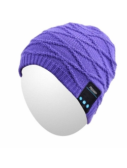 Bluetooth Beanie Hat,Qshell Washable Winter Men Women Cap with Wireless Stereo Headphones Mic Hands Free Rechargeable Battery for Outdoor Sports Running Skiing Snowboard 