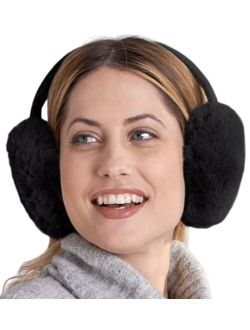 Womens Ear Muffs - Winter Ear Warmers/Covers - Cable Knit Furry Fleece Earmuffs for Cold Weather