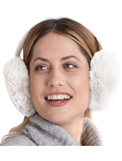 Womens Ear Muffs - Winter Ear Warmers/Covers - Cable Knit Furry Fleece Earmuffs for Cold Weather