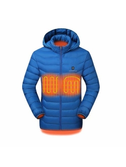 Venustas [2019 Upgrade Heated Jacket with Battery Pack (Unisex), Heated Coat for Women and Men with Detachable Hood