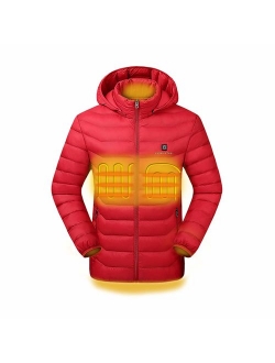 Venustas [2019 Upgrade Heated Jacket with Battery Pack (Unisex), Heated Coat for Women and Men with Detachable Hood