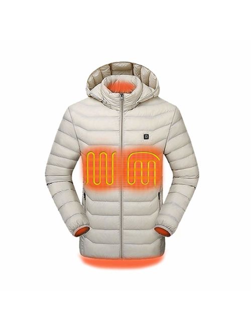 Venustas [2019 Upgrade Heated Jacket with Battery Pack (Unisex), Heated Coat for Women and Men with Detachable Hood