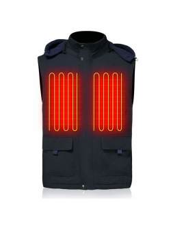 GLOBAL VASION Rechargeable Heated Vest Jacket Battery Powered for Men Women Cold Weather Vest Jacket for Hike Camp Ski