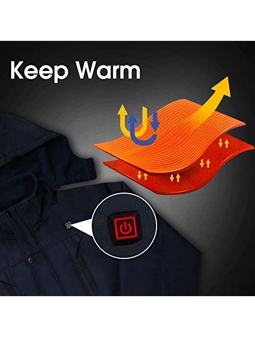 GLOBAL VASION Rechargeable Heated Vest Jacket Battery Powered for Men Women Cold Weather Vest Jacket for Hike Camp Ski