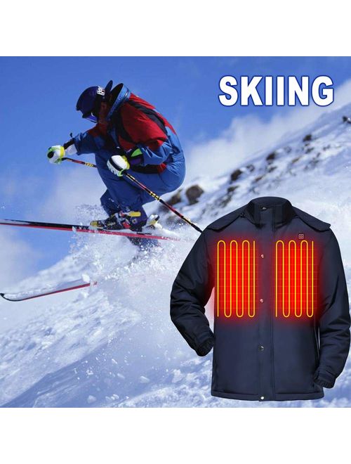 GLOBAL VASION Rechargeable Heated Vest Jacket Battery Powered for Men Women Cold Weather Vest Jacket for Hike Camp Ski