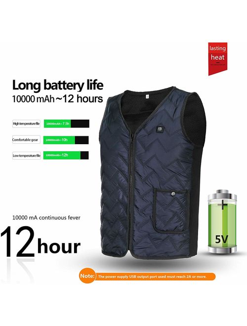 Heating Electric Vest USB Charging Heated Vest Cold-Proof Heating Clothes Washable (Battery Not Included)