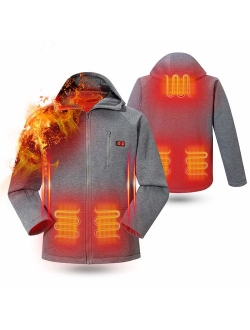 rocboc Heated Jacket, USB Electric Heating Clothes Full-Zip Heated Sweatshirt (No Battery)