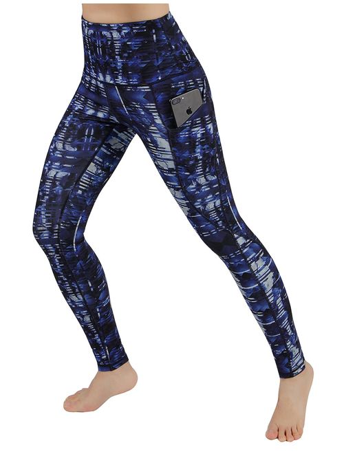 ODODOS Women's High Waisted Pattern Leggings, Tummy Control, Workout Yoga Pants with Pockets