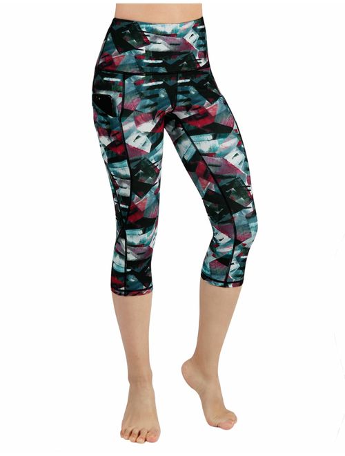 ODODOS Women's High Waisted Pattern Leggings, Tummy Control, Workout Yoga Pants with Pockets