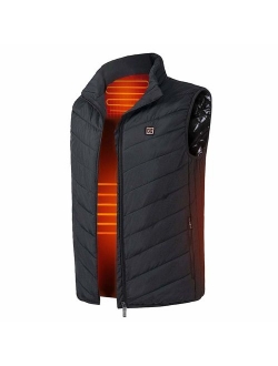 COCOPLAZA Insulated Heated Vest, Unisex Slim Fit Heated Coat Waistcoat Rechargeable USB Electric Heating Winter Vest