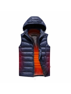 Cocobla 2019 Upgrade Electric Heated Vest Lightweight USB Rechagable Heating Warm Waistcoat Down Gilet[Battery NOT Included]