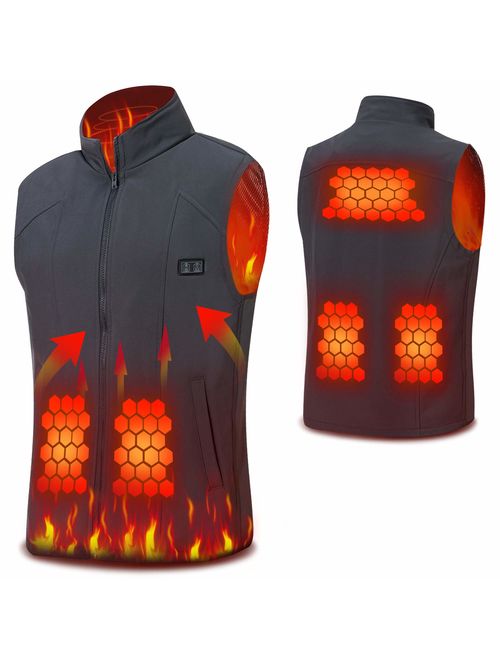 Vinmori USB Heated Vest, 5 Heating Panels Washable Heating Clothing (No Battery)