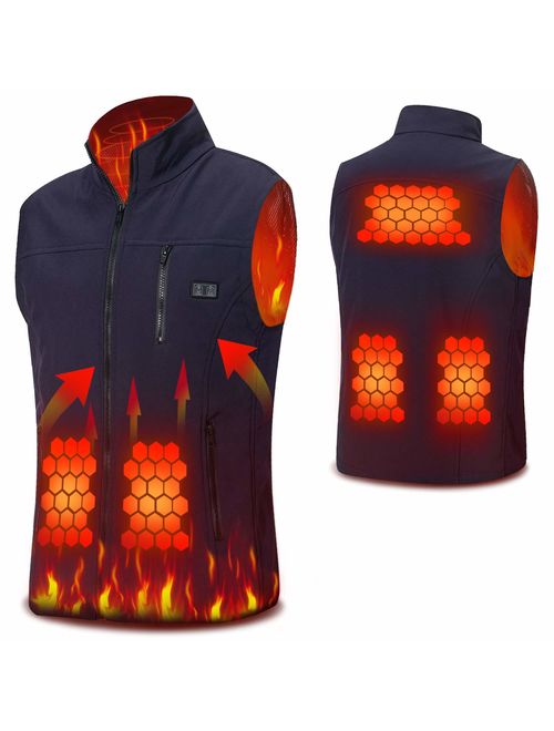 Vinmori USB Heated Vest, 5 Heating Panels Washable Heating Clothing (No Battery)