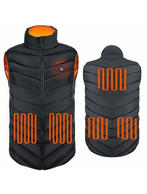 WWTECKS (Black-XL) Electric Heating Vest Heated Jacket(Without Battery,Large Body Type Wearing!)