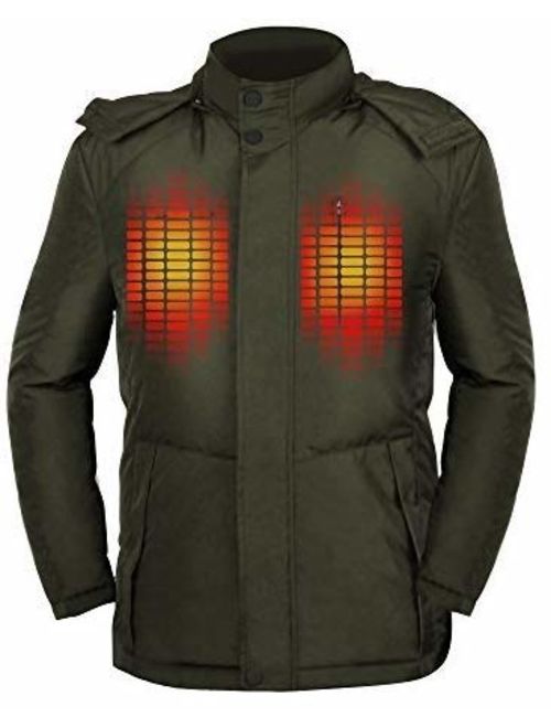 GLOBAL VASION Heated Jacket Winter Down Coat for Men