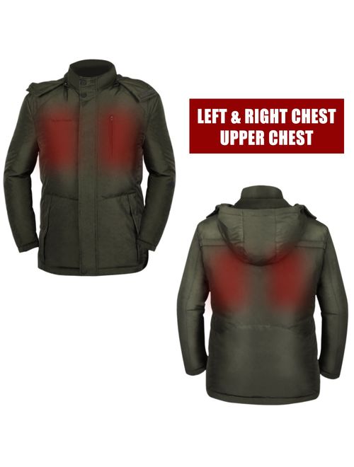 GLOBAL VASION Heated Jacket Winter Down Coat for Men