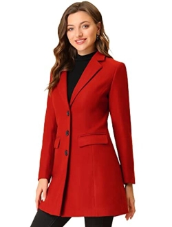 Women's Notched Lapel Single Breasted Outwear Winter Coat