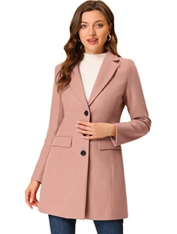 Women's Notched Lapel Single Breasted Outwear Winter Coat