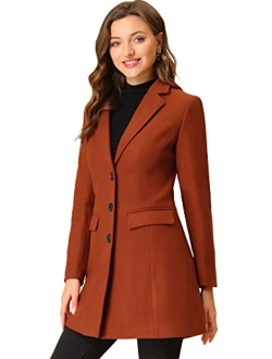 Women's Notched Lapel Single Breasted Outwear Winter Coat