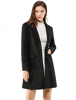 Women's Notched Lapel Single Breasted Outwear Winter Coat