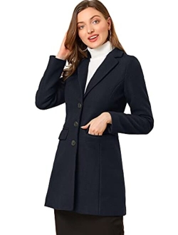 Women's Notched Lapel Single Breasted Outwear Winter Coat