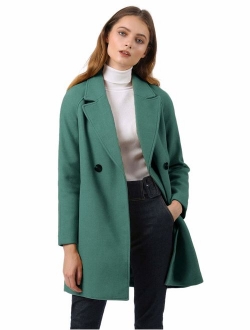 Women's Notched Lapel Double Breasted Raglan Winter Coats