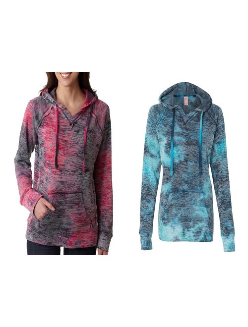 Weatherproof womens Courtney Burnout Hooded Pullover Blend Fleece (W1162)