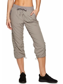 Active Women's Fashion Lightweight Woven Body Skimming Drawstring Capri Pant