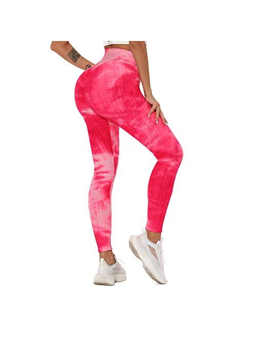 Witkey Printed Extra Long Women Yoga High Waist Tummy Control Compression Leggings Tummy Control Over The Heel Yoga Pants