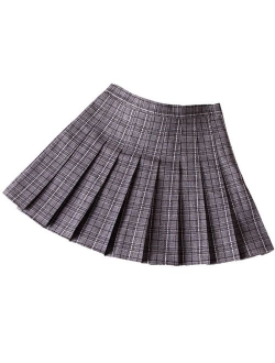 xxxiticat Women's Korean High Waist School Uniform Skorts Girls A Word Age College A Line Plaid Pleated Dance Wind Skirts