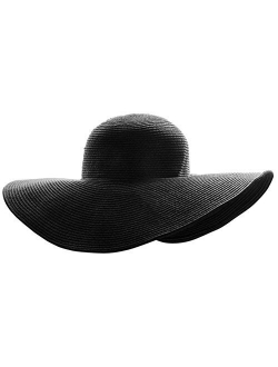 Ayliss Women Floppy Derby Hat Wide Large Brim Beach Straw Sun Cap