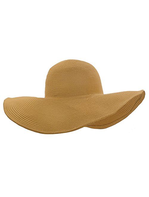 Ayliss Women Floppy Derby Hat Wide Large Brim Beach Straw Sun Cap