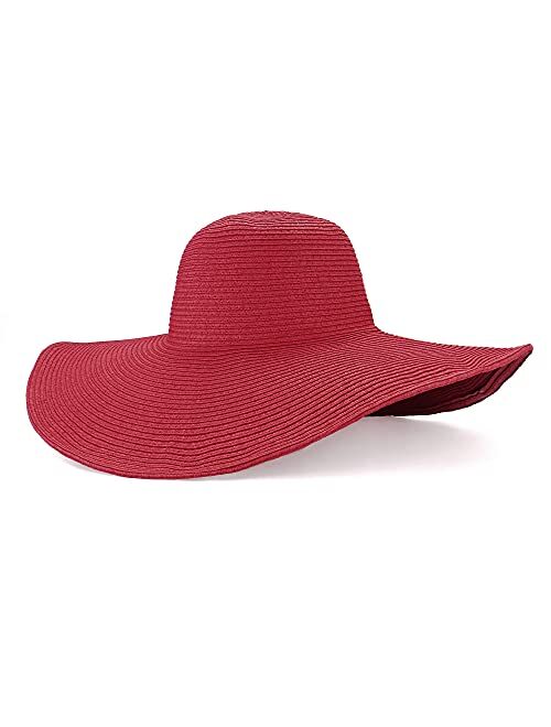 Ayliss Women Floppy Derby Hat Wide Large Brim Beach Straw Sun Cap