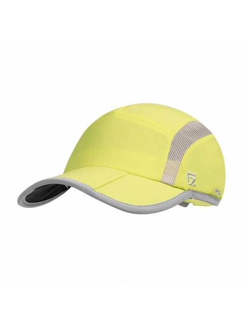 GADIEMKENSD UPF 50+ Outdoor Hat Folding Reflective Running Cap Unstructured Sport Hats for Men & Women