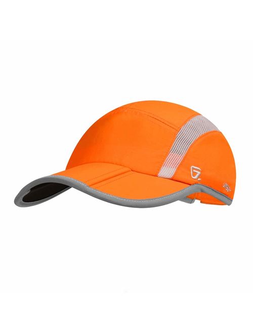 GADIEMKENSD UPF 50+ Outdoor Hat Folding Reflective Running Cap Unstructured Sport Hats for Men & Women