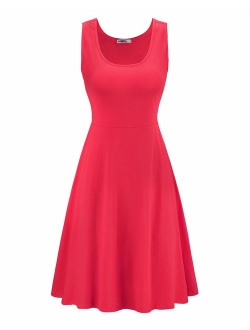 STYLEWORD Women's Sleeveless Casual Cotton Flare Dress