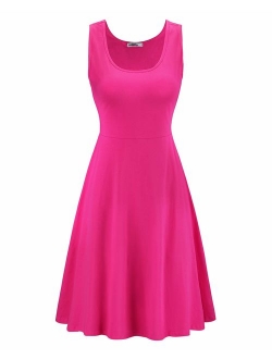 STYLEWORD Women's Sleeveless Casual Cotton Flare Dress