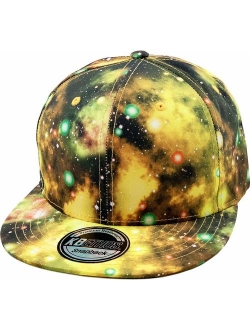 Galaxy Leaf Hologram Floral Aztec Bandana Print Brim Snapback Hat Baseball Cap