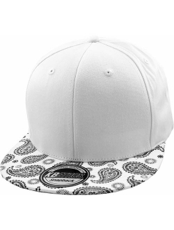 Galaxy Leaf Hologram Floral Aztec Bandana Print Brim Snapback Hat Baseball Cap