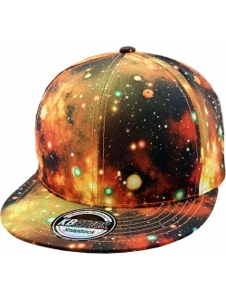 Galaxy Leaf Hologram Floral Aztec Bandana Print Brim Snapback Hat Baseball Cap