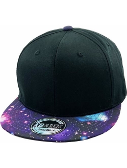 Galaxy Leaf Hologram Floral Aztec Bandana Print Brim Snapback Hat Baseball Cap