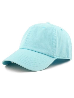 The Hat Depot Unisex Blank Washed Low Profile Organic Cotton and Denim Dad Hat Baseball Cap