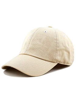 The Hat Depot Unisex Blank Washed Low Profile Organic Cotton and Denim Dad Hat Baseball Cap