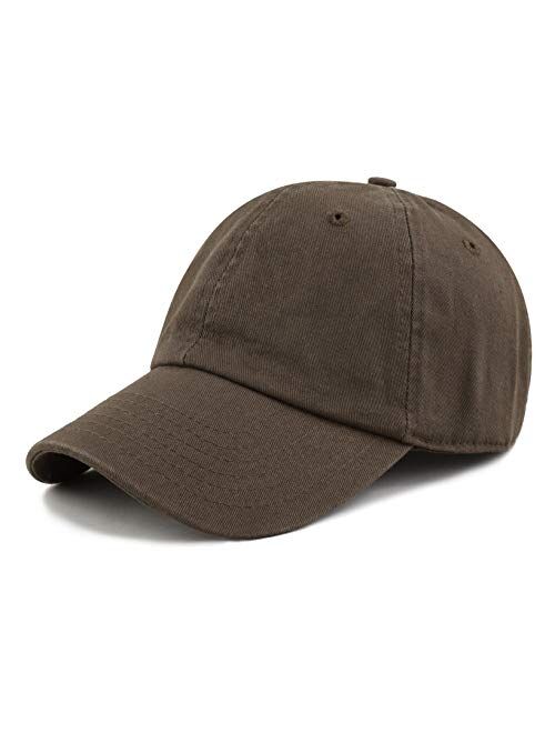 The Hat Depot Unisex Blank Washed Low Profile Organic Cotton and Denim Dad Hat Baseball Cap