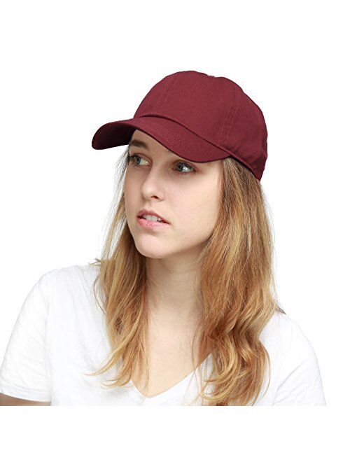 The Hat Depot Unisex Blank Washed Low Profile Organic Cotton and Denim Dad Hat Baseball Cap