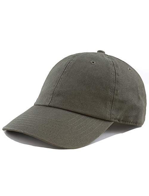 The Hat Depot Unisex Blank Washed Low Profile Organic Cotton and Denim Dad Hat Baseball Cap