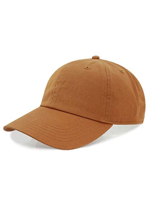 The Hat Depot Unisex Blank Washed Low Profile Organic Cotton and Denim Dad Hat Baseball Cap