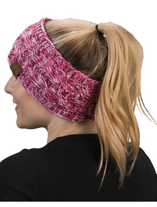 Funky Junque Cable Knit Fuzzy Lined Head Wrap Headband Ear Warmer