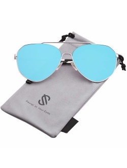 Oversized Aviator Sunglasses Mirrored Flat Lens for Men Women UV400 SJ1083